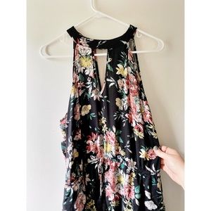 XL Black Flower Maxi Dress
